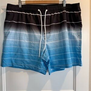 Silkworld Mens XXL Swimming Trunks Compression Liner Pockets Black Blue New